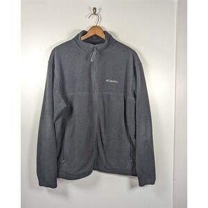Columbia Fleece Jacket‎ Men's Size XLT Tall Black Lightweight Full Zip Outdoors